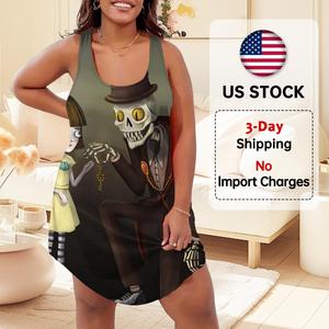 Women's Franbow Inspired Skeleton Gothic Pastel <strong>Goth</strong> Sleeveless skirt Cute Halloween Graphic Tee <strong>Plus</strong> <strong>Size</strong> - Product Image 1