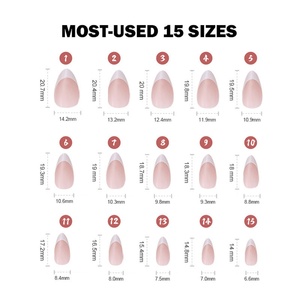 Uñas Postizas para Mujer, 150 Piezas, Estilo Francés, Acrílicas, Cuadradas, Almendradas, Stiletto, Diseño de Superficie Brillante - Product Image 3
