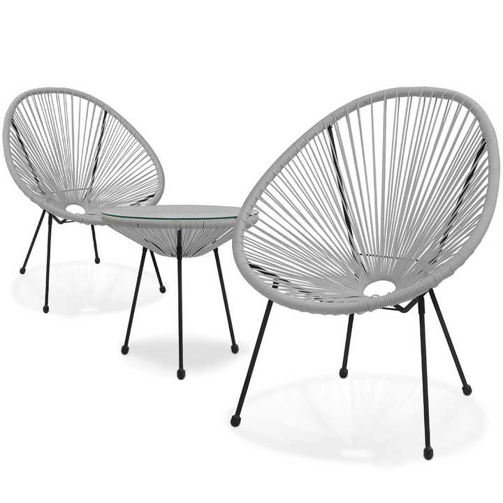 Hot Selling Fashion Design Outdoor Indoor Furniture Garden Patio Artificial Pe Rattan Wicker Balcony Dining Chair and Table Set