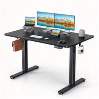 Bureau électrique réglable en hauteur avec mémoire de position et crochets latéraux pour l'espace de travail australien