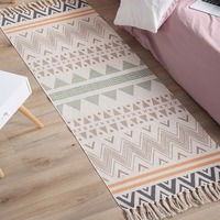 Tapis géométrique simple nordique à pompons, multifonction, lavable en machine, pour salon, chambre, canapé, café, modèle 01
