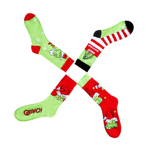 Calcetines de Algodón con Diseño de Dibujos Animados de Ballenas, Antideslizantes, Transpirables, Divertidos, de Navidad, con Diseño del Grinch - Product Image 3