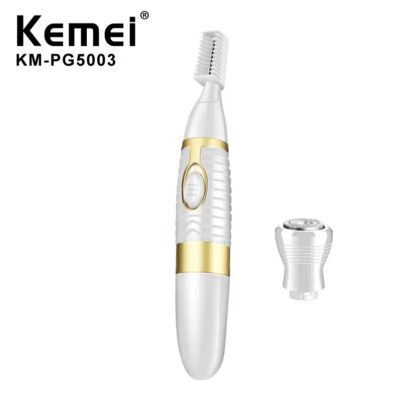 Kemei KM-PG5003女性のケアのための卸売プロフェッショナル眉毛トリマー2 in 1