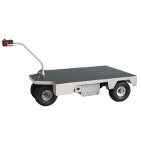Chariot à plateforme motorisé robuste 1000 kg, moteur électrique 1200 W, chariot de transport industriel à plateau plat, chariot logistique