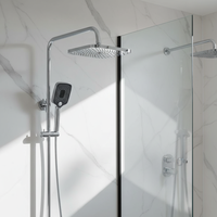 Ensemble de douche à jet doux en cuivre poli durable pour hôtel et appartement avec robinet en laiton