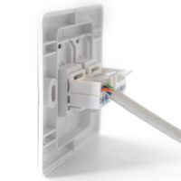 RJ45 Cat5e Cat6 Adaptador de conector Keystone Jack sin herramientas con esquema de cableado codificado por colores Snap in Stand
