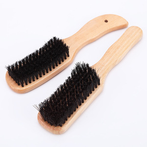 Cepillo para barba Wanmei de madera maciza con cerdas de nailon, mango recto y curvo para el cuidado del cabello de la barba - Product Image 2