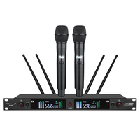 Microphone sans fil à diversité réelle en promotion, fréquence 500 MHz