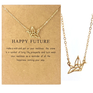 Welwish Großhandel Custom <span class=keywords><strong>Promo</strong></span> Card Verpackung Halskette Vergoldet Elegant Tiny Anhänger Halskette - Product Image 3