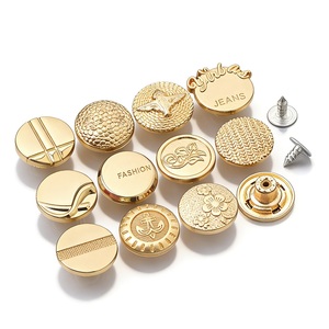 Boutons et rivets en zamac plaqués or, logo personnalisé, bouton métallique pour veste, jeans, vêtements en denim. - Product Image 2