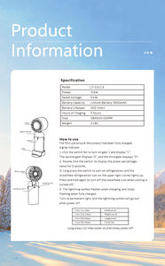 Mini ventilateur portable 3 vitesses Ventilateurs pliables à main avec affichage de la puissance Batterie USB Rechargeable Ventilateur de refroidissement personnel pour femmes hommes - Product Image 5