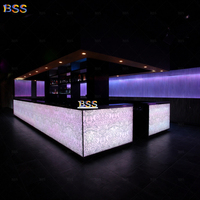 Comptoir de bar LED commercial sur mesure, comptoir de bar moderne pour restaurant, hôtel, boîte de nuit