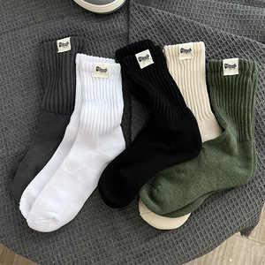 Wholesale Crew <strong>Custom</strong> <strong>Logo</strong> Winter Thick Socken <strong>Plain</strong> <strong>White</strong> Black Warm Terry Men <strong>Socks</strong> - Product Image 2