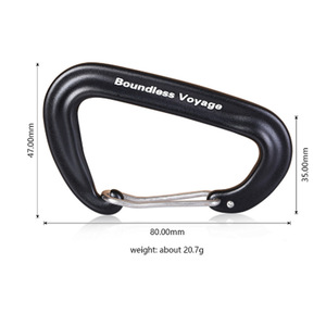 Boundless Voyage Aluminum Alloy Carabiner 80mm Wire Gate Quick Release For Climbing Camping Outdoor Use - Product Image 1