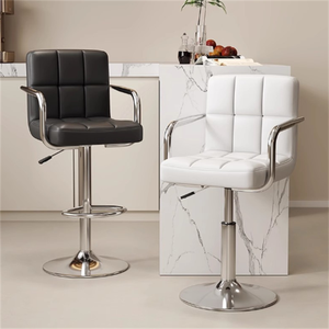 <span class=keywords><strong>Taburete</strong></span> de Bar Giratorio de Cuero Moderno con Altura Ajustable y Estructura de Hierro para Bar en Casa y Comedor - Sillas Altas para Barra - Product Image 1