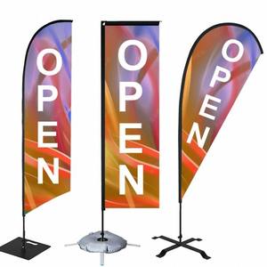 Bendera Pantai Biru & Putih yang Dapat Disesuaikan dengan Logo Cetak untuk Iklan & Publisitas Luar Ruangan - Ukuran 2.8m/3.4m/4.5m - Product Image 4