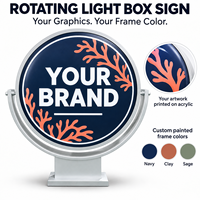 Panneau mural suspendu circulaire avec logo rotatif, boîte à lumière LED rotative, enseigne lumineuse rotative, signalétique extérieure