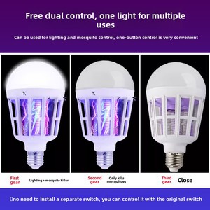 Ampoule LED anti-moustiques 9W, double fonction d'éclairage, culot E27, contrôle intelligent domestique, lampe anti-mouches - Product Image 4