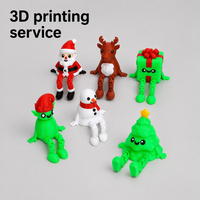 Services d'impression 3D FDM pour la personnalisation de jouets et cadeaux, incluant des figurines de Père Noël assises pour bureau et ornements de Noël
