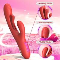 Weiblicher Masturbator 3-in-1 Stimulation G-Punkt Klitoris-Vibrator Flatternder Rabbit Vaginal-Vibrator Silikon-Finger Sexspielzeug