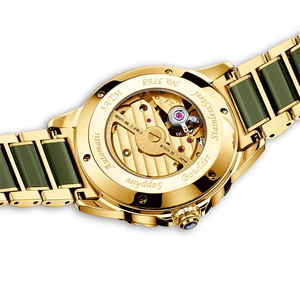 Reloj de pulsera mecánico automático de acero refinado de lujo para hombre de alta calidad Diellea Jade Soul Hetian Jade reloj Masculino - Product Image 6