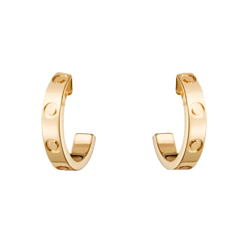 High Edition Luxury Stud Hoop Love Earrings for Women Girls Ladies 316L Titanium Steel Fine Jewelry Brincos Oorbellen Orecchini