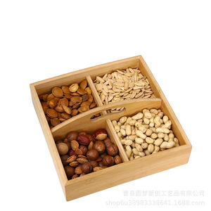 Caja de madera sencilla para dulces, frutos secos, aperitivos y frutas deshidratadas, plato de frutas, caja de almacenamiento, caja de madera para té y caja de regalo. - Product Image 5