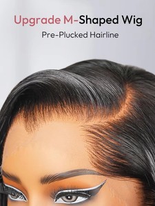 Peluca de Cabello Humano con Frente de Encaje <span class=keywords><strong>en</strong></span> Forma de M, Estilo Lagos, 100% Cabello Humano, Frente de Encaje 13x4 13x6, Proveedor Natural - Product Image 4