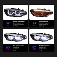 Conjunto de Faros LED para BMW Serie 3 F30 2013-2018, Ojos de Ángel de Doble Color, Luces DRL e Intermitentes