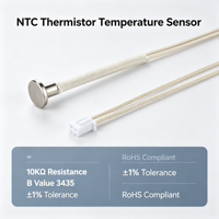 Sonde de température NTC 10K 3435 Valeur B, boîtier en acier inoxydable, haute stabilité, sonde personnalisée, connecteur de câble tressé pour