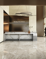 Meubles Tables Bureau de réception Bois Moderne Luxe Foshan Personnalisé Petit Hôtel Salon de Beauté Front Office 2 Personne Blanc Noir