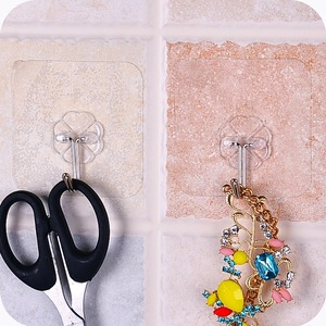 Transparent adhesive hooks for doors, <b>nail</b>-free and traceless hooks for kitchens, creative <b>wall</b> and bathroom adhesive hooks - Product Image 2