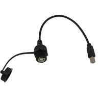 Hot Sale 0,3 M USB 2.0 Typ B Buchse/Stecker PVC-Mantel-Verlängerung kabel aus reinem Kupfer 3A Schnelllade-Auto computer Wasserdichtes Geflecht