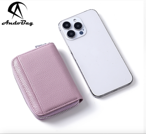 Portefeuille court AndoBag en cuir véritable de style japonais, anti-skimming RFID, avec compartiments séparés, pour femmes, porte-cartes et argent liquide 2086 - Product Image 6