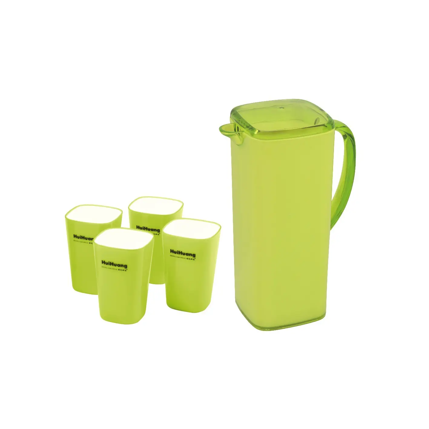 Jarra de plástico PP para cocina, contenedor de agua de 1,5 l para uso doméstico, libre de bpa, con 3 tazas, jarra de plástico