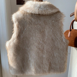 Veste Courte Slim <span class=keywords><strong>Femme</strong></span> Européenne et Américaine en Fausse Fourrure, Style Manteau Peacoat, Nouvelle Collection Printemps-Automne, Tendance Urbaine Polyvalente - Product Image 3