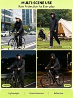 Ensemble imperméable deux pièces ultra-fin pour homme et femme, pantalon et veste de moto, randonnée en plein air, imperméable et respirant