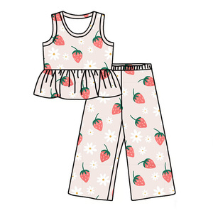 Completo Casual Due Pezzi per <span class=keywords><strong>Bambine</strong></span>, Stampa Personalizzata, Morbido e Confortevole, Abbigliamento Quotidiano per Bambini - Product Image 2