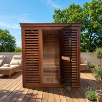 Cabine de sauna extérieure en cèdre rouge canadien pour 4 personnes, prix d'usine, prix de gros