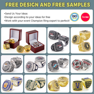 Wtd <span class=keywords><strong>Custom</strong></span> Kampioenschap Ringen Naam Logo Voetbal Basketbal Softbal Hockey Sport Kampioenschap Ringen - Product Image 3