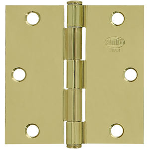 Cerniera - cerniera in ottone, misura 2,5x2,5 cm, progettata per porte, resistente, facile da installare e con finitura brillante. - Product Image 1