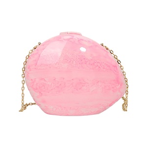 Pochette unique en acrylique coquillage pour femme, sac de soirée mignon avec chaîne métallique détachable, sac léger pour le shopping et les rendez-vous - Product Image 2