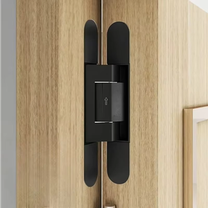 Bisagra oculta para puerta, capacidad de carga de 90 kg, ajustable a 180 grados, de aleación de zinc, con amortiguador hidráulico de cierre suave para herrajes de puerta. - Product Image 5