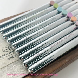 Metal Handle Nail <b>Brush</b> <b>Set</b> Professional <b>Wire</b> Drawing Gel Painting <b>Brushes</b> for Nail Salon - Product Image 4