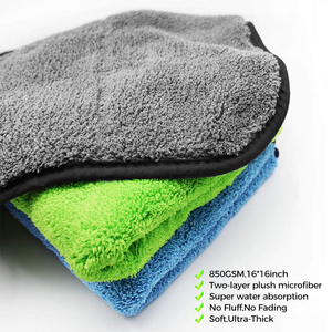 Serviette de <span class=keywords><strong>lavage</strong></span> auto en microfibre corail super épaisse 800 g/m², <span class=keywords><strong>sans</strong></span> peluches, anti-rayures, pour séchage rapide, emballage personnalisé, fournitures en gros - Product Image 4