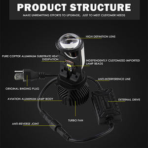 उच्च-निम्न बीम प्रोजेक्टर लेंस H4 की एलईडी हेडलाइट, जो इष्टतम दृश्यता के लिए डिज़ाइन किया गया है, जो इष्टतम दृश्यता के लिए डिज़ाइन किया गया है। - Product Image 3