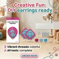 Kit de fabrication de boucles d'oreilles DIY pour filles, kit de fabrication de bijoux faits à la main avec broderie, jouet artistique pour enfants