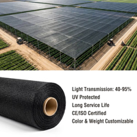 Filet d'ombrage agricole en PEHD stabilisé aux UV, taux d'ombrage 35% 50%, couleur personnalisée