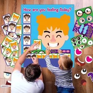 Nieuw Ontwerp Voelde Emotie Gezicht Veranderen Speelgoed Montessori Druk Bord Voor Kinderen Educatief Speelgoed Meerdere Gezichtsuitdrukkingen Speelgoed - Product Image 2