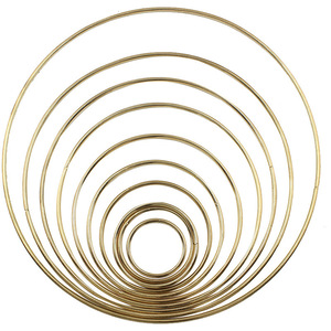 Cercle floral en métal doré pour couronne, décoration de mariage DIY, <span class=keywords><strong>anneau</strong></span> en métal doré pour macramé, <span class=keywords><strong>attrape</strong></span>-rêves, suspension murale en macramé pour remise de diplôme - Product Image 4